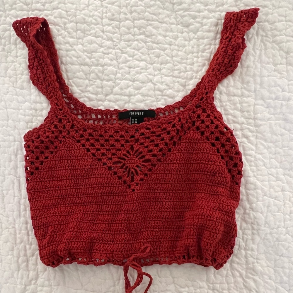 Red crop top